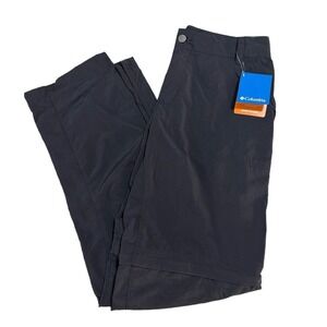 NWT Columbia Omni Shade Straight Leg Active Fit Black Half Zip Pants Hike Trail